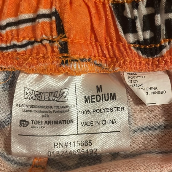 Dragon Ball Z Men's Sleepwear 100% Polyester Pajama Pants, Orange Size medium - Picture 4 of 4